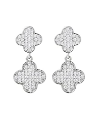 Adornia Silver Cz Clover Drop Earrings