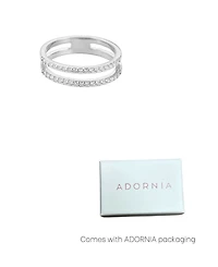 Adornia Silver Cz Double Band Ring