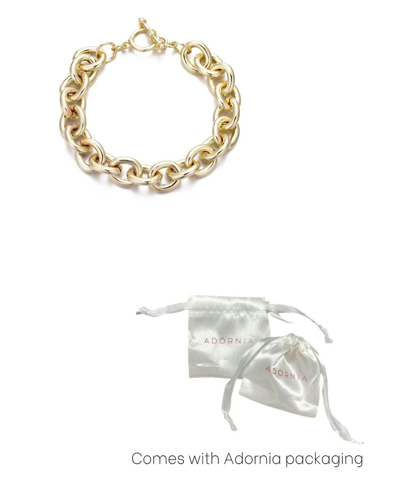 Adornia Gold Chunky Oval Link Toggle Bracelet