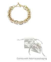 Adornia Gold Chunky Oval Link Toggle Bracelet