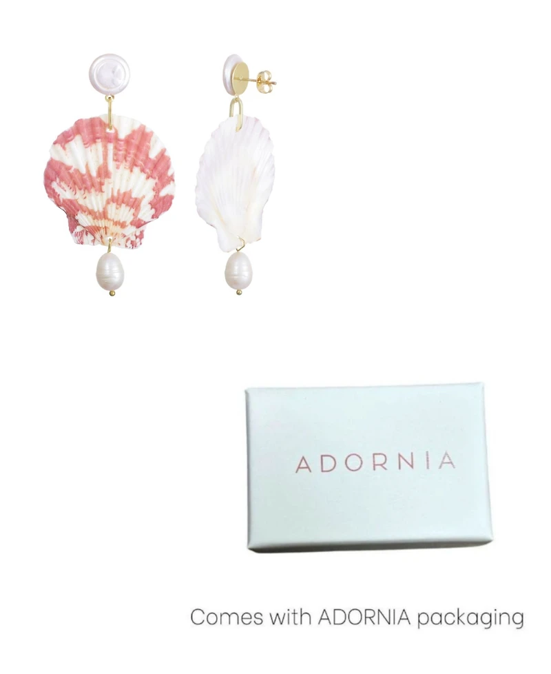 Adornia Pearl Pink Shell 3-Drop Earrings