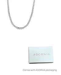 Adornia Silver Crystal Bezeled Tennis Necklace
