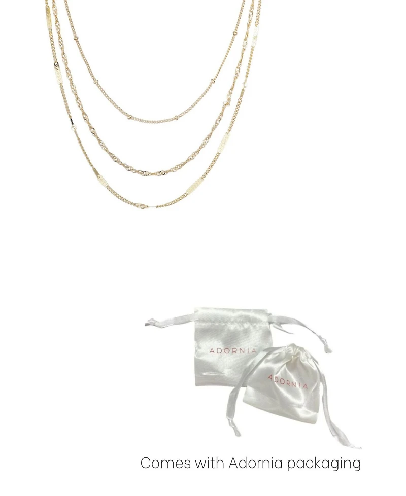 Adornia Gold 3-Chain Necklace Set