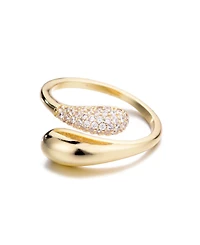 Adornia Gold Cz Curved Band Ring