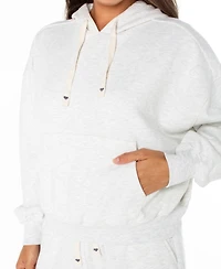 Celebrity Pink Women's Heart Embroidery Pull-On Hooded Sweatshirt