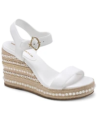 Karl Lagerfeld Paris Women's Calzona Round Toe Wedge Sandals