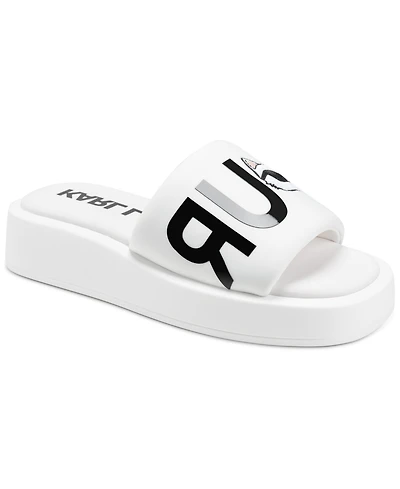 Karl Lagerfeld Paris Women's Opal Bonjour Platform Slide Sandals