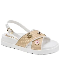 Karl Lagerfeld Paris Women's Harlan Round Toe X Band Sandals