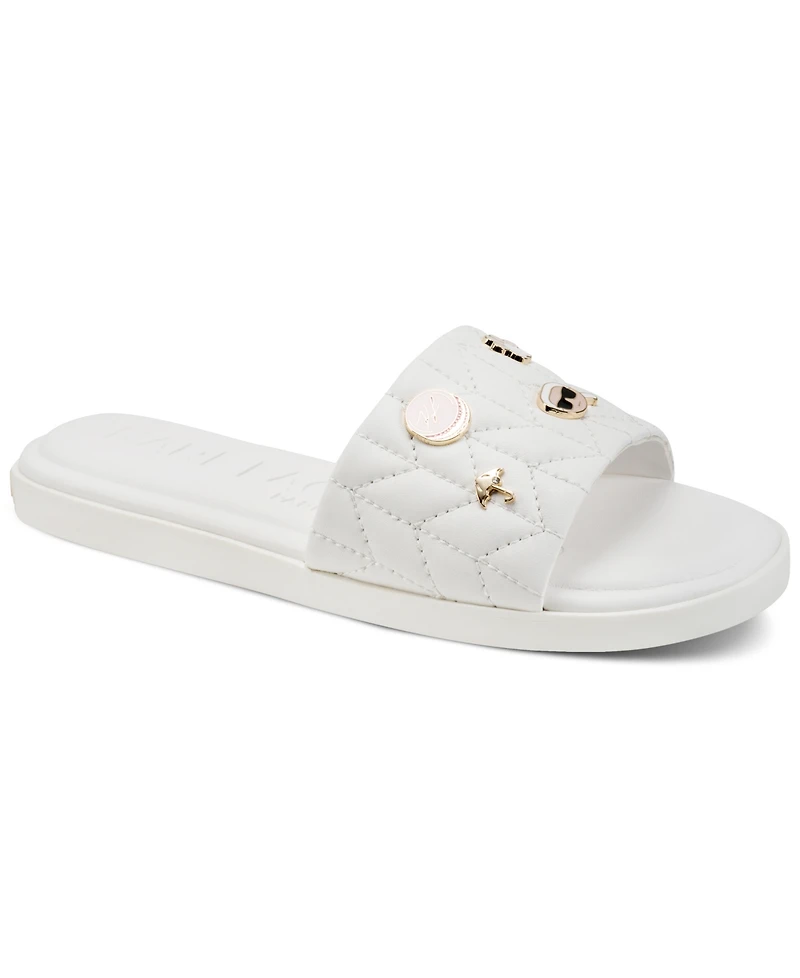 Karl Lagerfeld Paris Women's Carenza Macaron Slide Flat Sandals