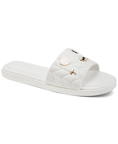 Karl Lagerfeld Paris Women's Carenza Macaron Slide Flat Sandals