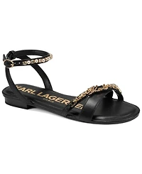 Karl Lagerfeld Paris Women's Christiano Ankle Strap Flat Sandals