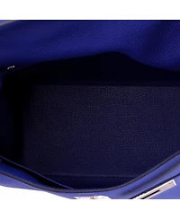 Pre-Owned HERMES Kelly 28 Handbag Blue Togo with Palladium Hardware