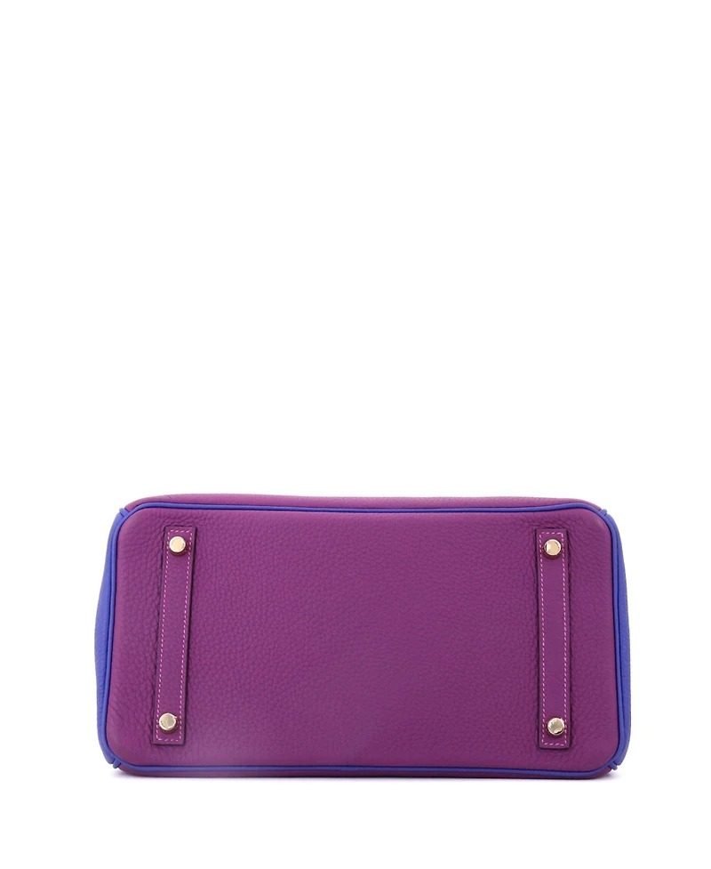 Pre-Owned HERMES Birkin 30 Handbag Bicolor Togo with Brushed Gold Hardware