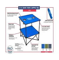 Life Is Good Blue 22" Square Compact Folding Beach Table