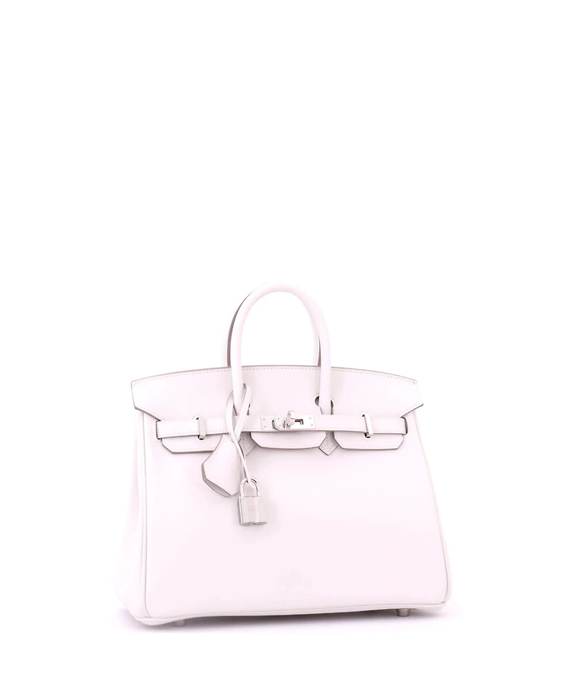 Pre-Owned HERMES Birkin 25 Handbag Grey Swift with Palladium Hardware