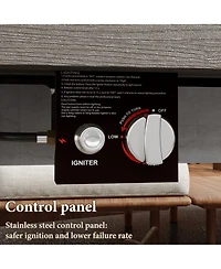 Homsee 50,000 Btu Metal Outdoor Fire Pit Table with Auto Shut-Off, Propane Storage, Rain Cover and Lava Rocks