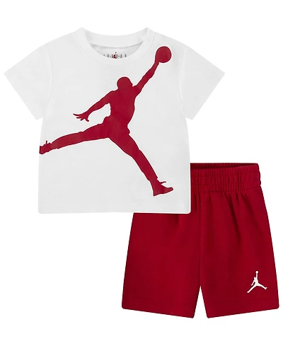 Jordan Baby Boys Jumbo Jump Man T Shirt and Shorts, 2 Piece Set