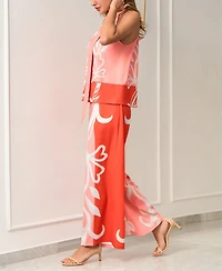 Cupshe Women's Halter Tie-Neck Wide-Leg Matching Sets