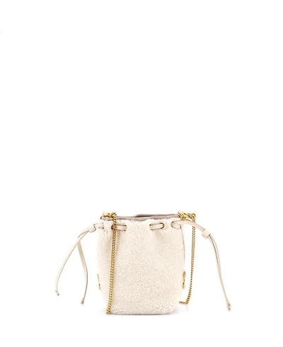 Pre-Owned Chloe Micro Marcie Chain Bucket Bag Shearling