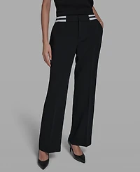 Karl Lagerfeld Paris Petite Mid Rise Contrast Pants