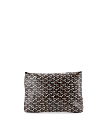Pre-Owned Goyard Mm Senat Zip Pouch Coated Canvas