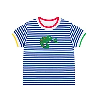Florence Eiseman Toddler Boy Stripe Knit Tshirt With Lizard