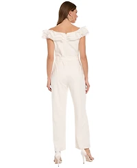ivy + blu Women's Ruffle Top Belted Jumpsuit