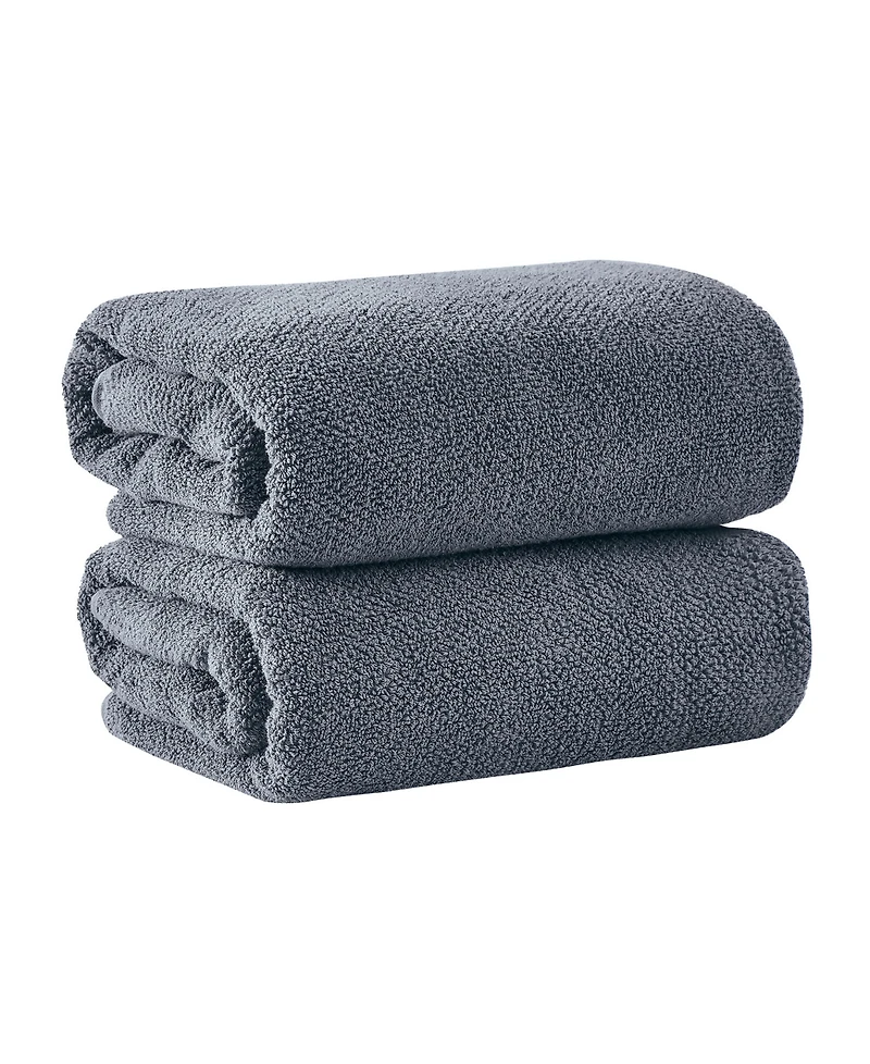 Linery and Co. 100% Cotton Textured 2-Piece Oversized Bath Sheet Set, 35" x 68"