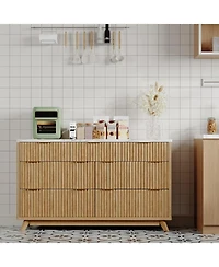 gaomon Fluted 7 Drawers Dresser for Bedroom, 54" Wide Modern Chest of Drawers, Curved Profile Design