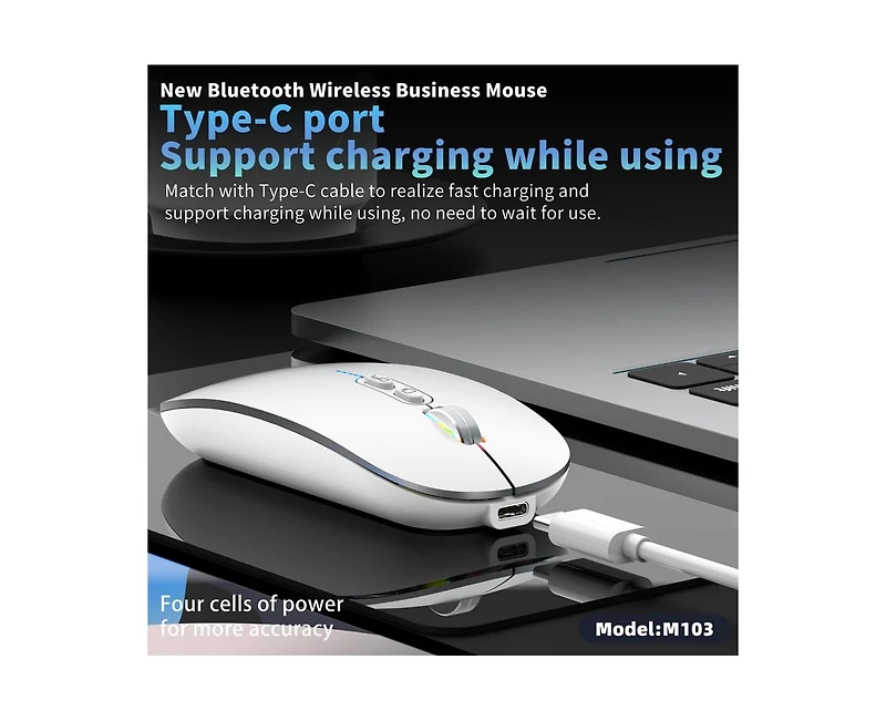 Risokeys Tri-Mode Wireless Bluetooth Mouse: Silent,1-Click Desktop,3-Speed Dpi for Office/Study, Slim & Easy-to-Use for Professionals/Studentsgeable)