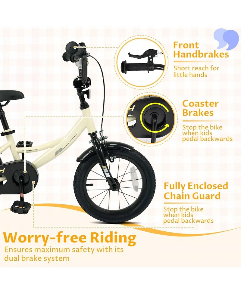 Mecale Kids Bike Sport Bicycle with Removable Training Wheels