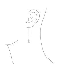 Bling Jewelry Geometric Figure Eight Long Pave Cz Ball Chain Love Knot Symbol Infinity Threader Earrings Sterling Silver