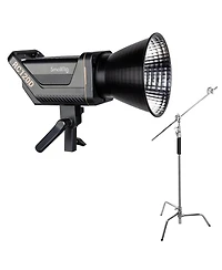 SmallRig Rc 120D 150W Daylight Cob Led Video Light, American Standard, Bundle with Pro 9.5' Air-Cushioned Light Stand