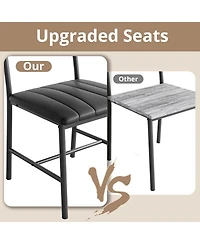 Ironck 43.3" W Dining Table Set for 4 with Upholstered Bench and 2 Chairs.