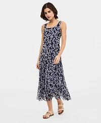 Jones New York Women's Printed Tiered Maxi Dress