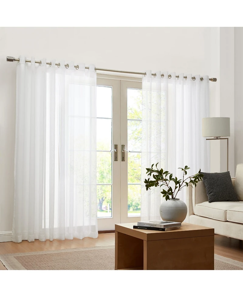 Elrene Carmen Sheer 114" x 108" Extra-Wide Indoor/Outdoor Grommet Curtain Panel with Tieback