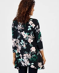 Jm Collection Women's Printed 3/4-Sleeve Knit Top, Macy's Exclusive