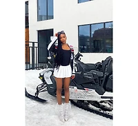 Womens princess organza wrapped style heeled ankle boots