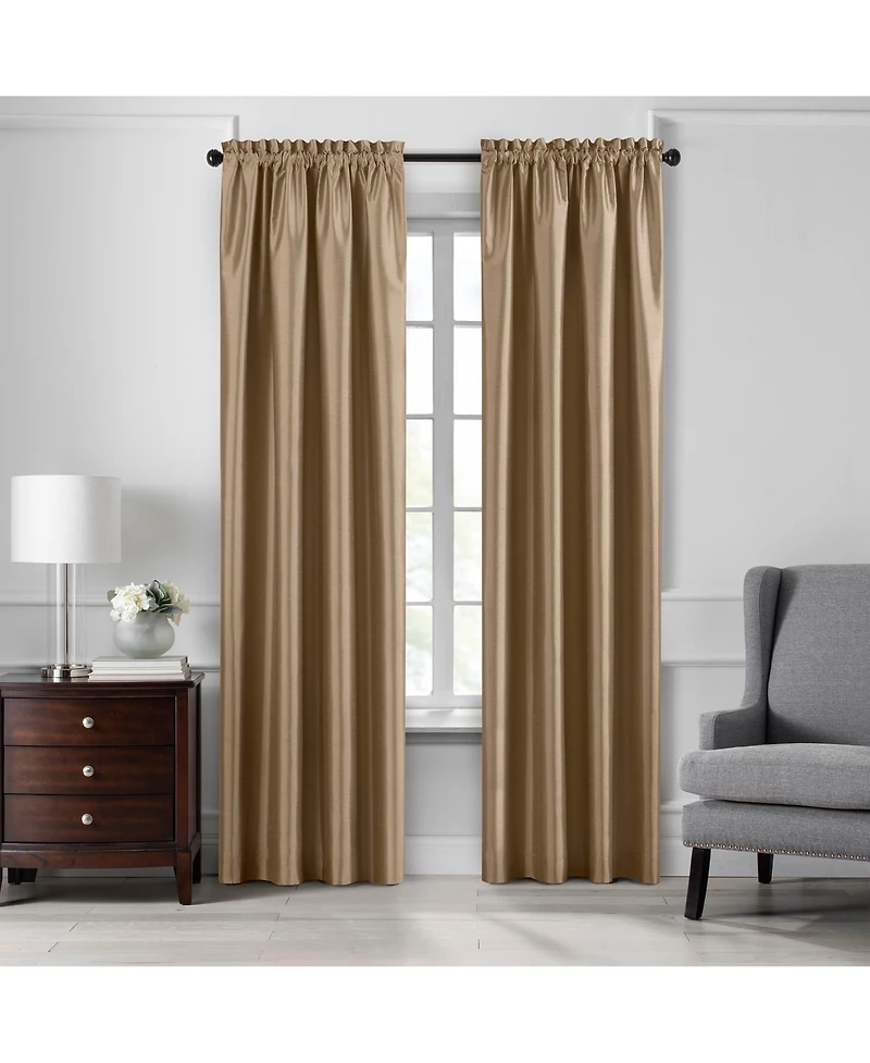 Elrene Home Fashions Colette Faux Silk Blackout Window Curtain