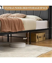 gaomon King Bed Frame with 2 Storage Drawers, Charging Station & Heavy Duty Storage Headboard