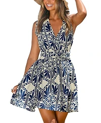 Cupshe Women's Cinder Ornate Mini Beach Dress