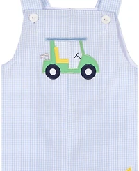 Florence Eiseman Baby Boy Check Seersucker Shortall With Golf Cart