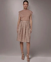 Donna Karan New York Women's Embroidered Pleated Skirt