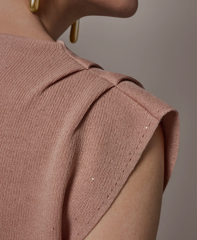 Donna Karan New York Women's Asymmetric Mock Neck Sweater