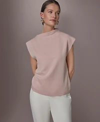 Donna Karan New York Women's Asymmetric Mock Neck Sweater