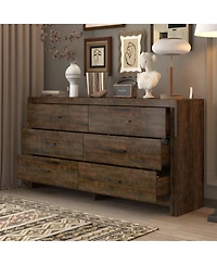 Homsee White Mirror Finished Wooden 9-Drawer Chest of Drawers, Dresser