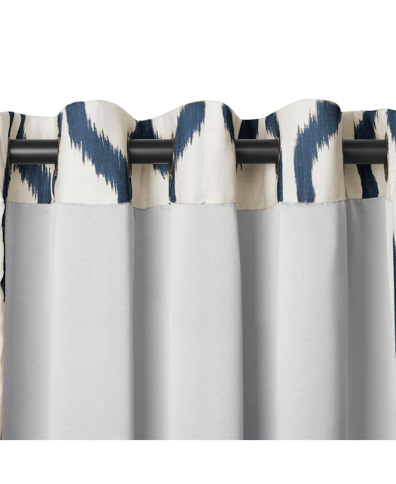 Elrene Home Fashions Renzo Ikat Geometric Linen Room Darkening Window Curtain