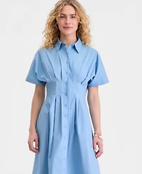 On 34th Women's Pleated Waist Midi Shirtdress, Macy's Exclusive
