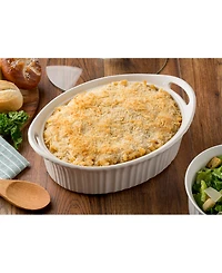 Corningware French White 2.5-Qt. Oval Casserole with Glass Cover
