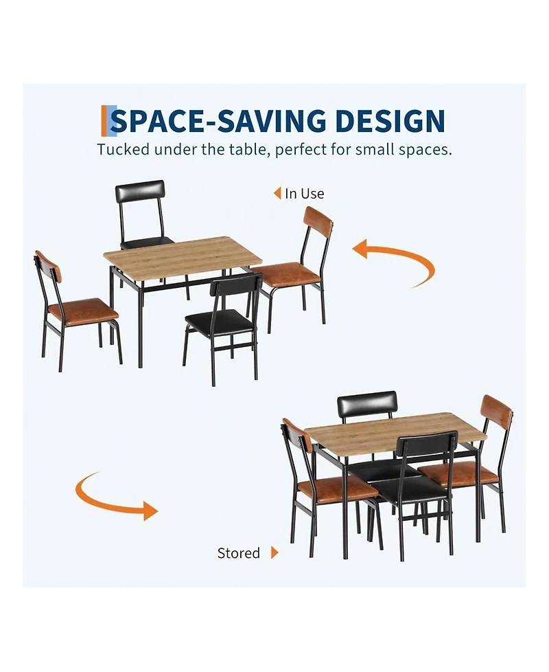 Gaomon Kitchen Table 5 Piece Dining Table Set For 4 Kitchen Table and Chairs Set for Dining Room